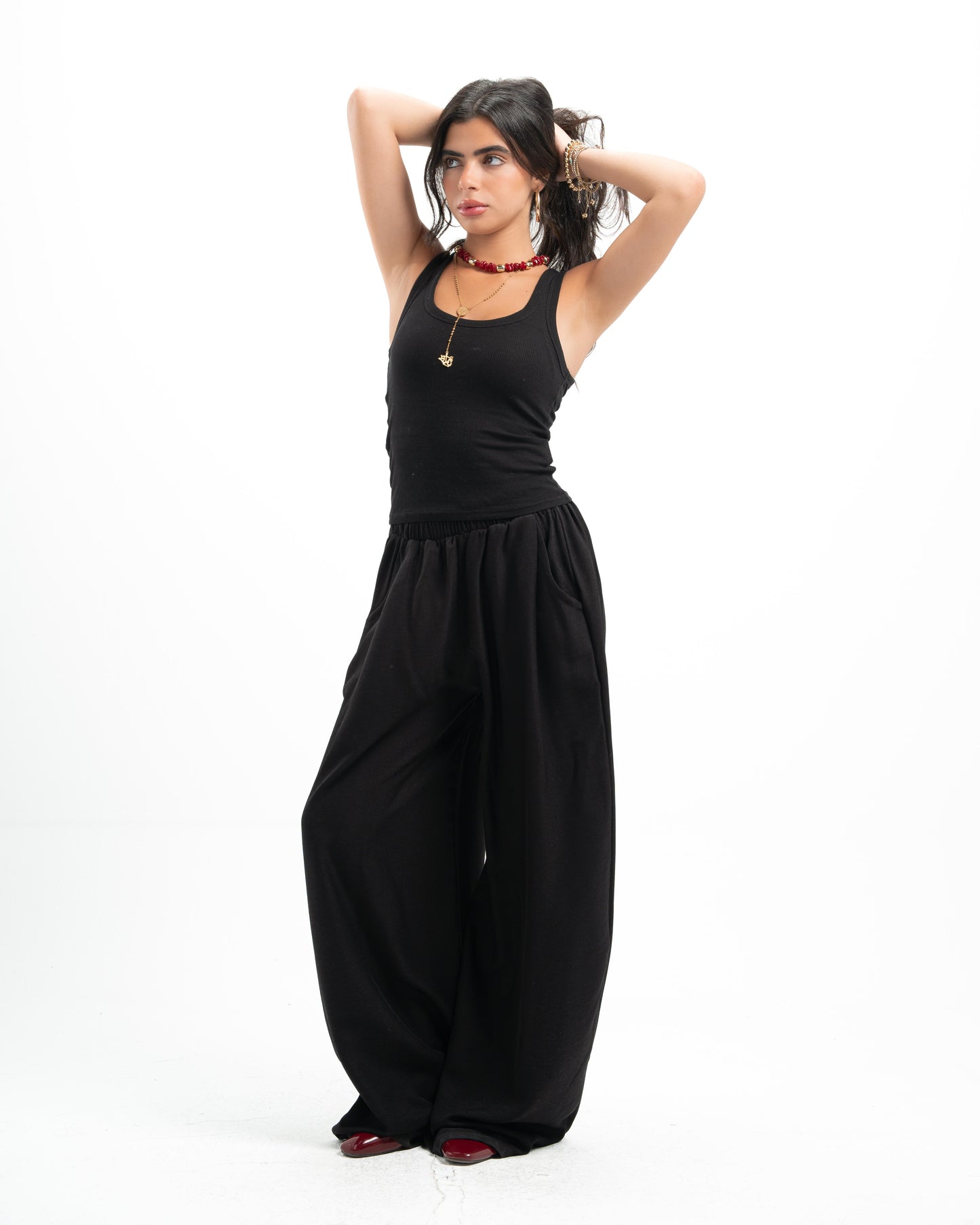 Black Pleated Linen Pants