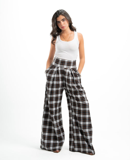 Reddish Brown Plaid Pants