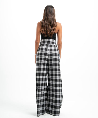 White x Black Plaid Pants