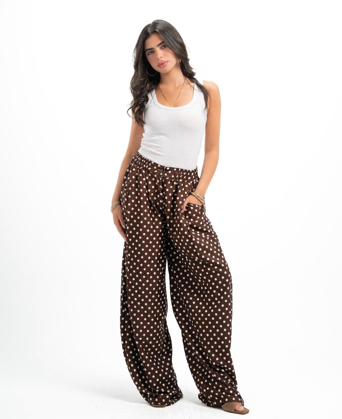 Brown Polka-Dot Pants