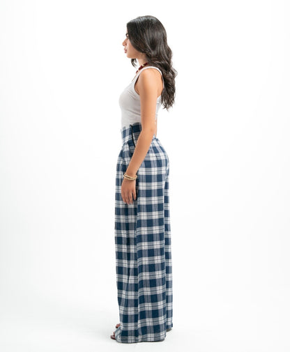 Blue x White Plaid Pants