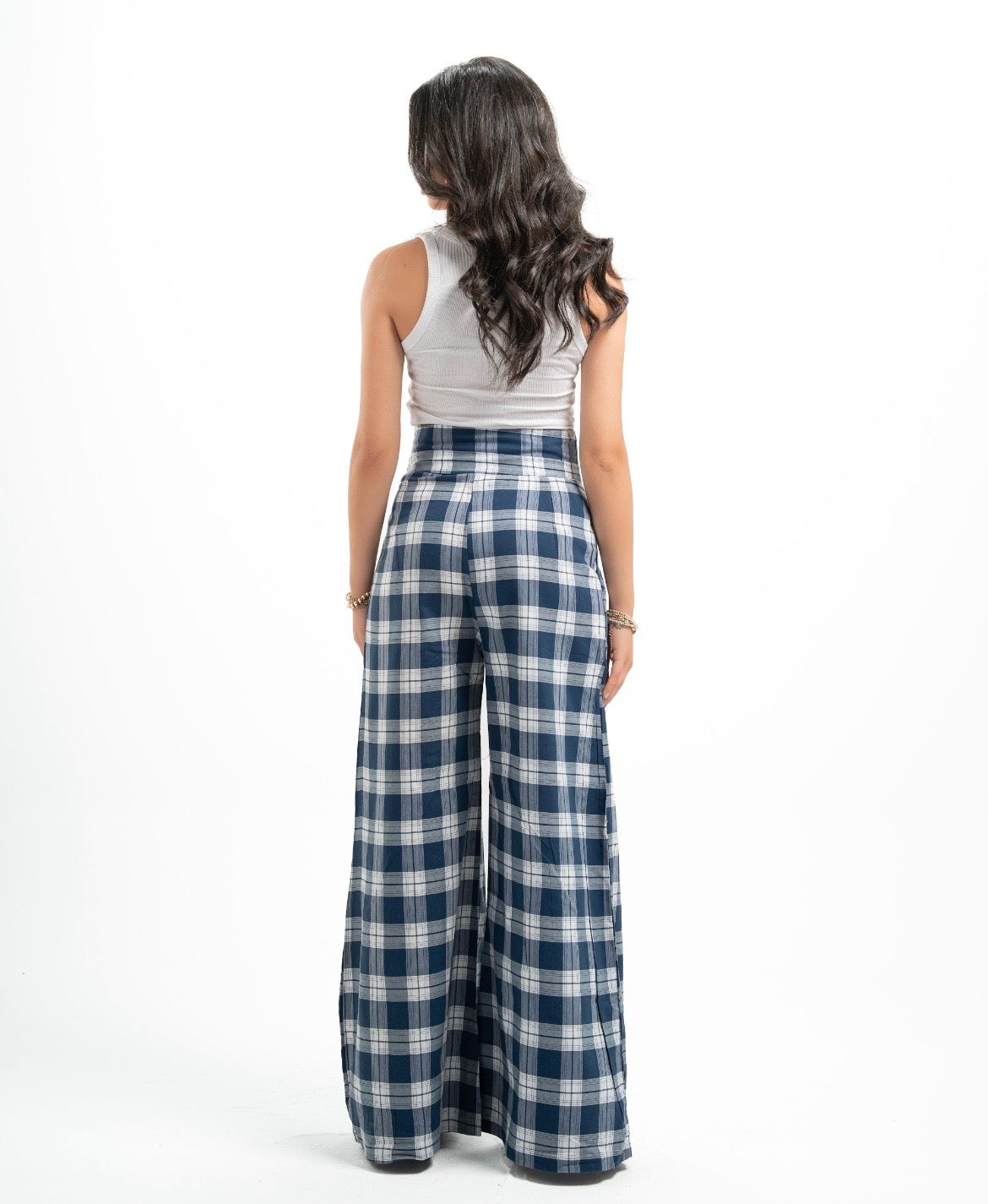 Blue x White Plaid Pants