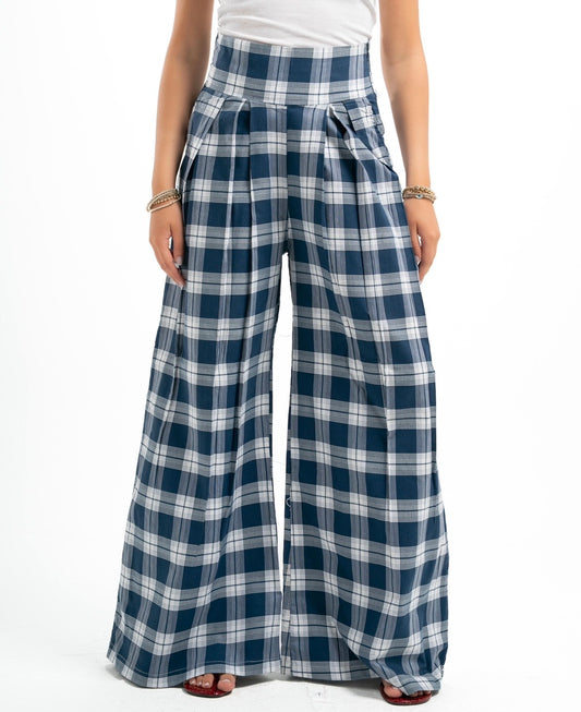 Blue x White Plaid Pants