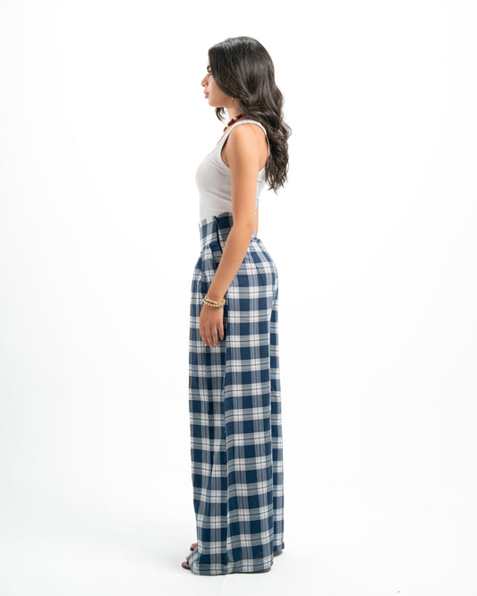 Blue x White Plaid Pants