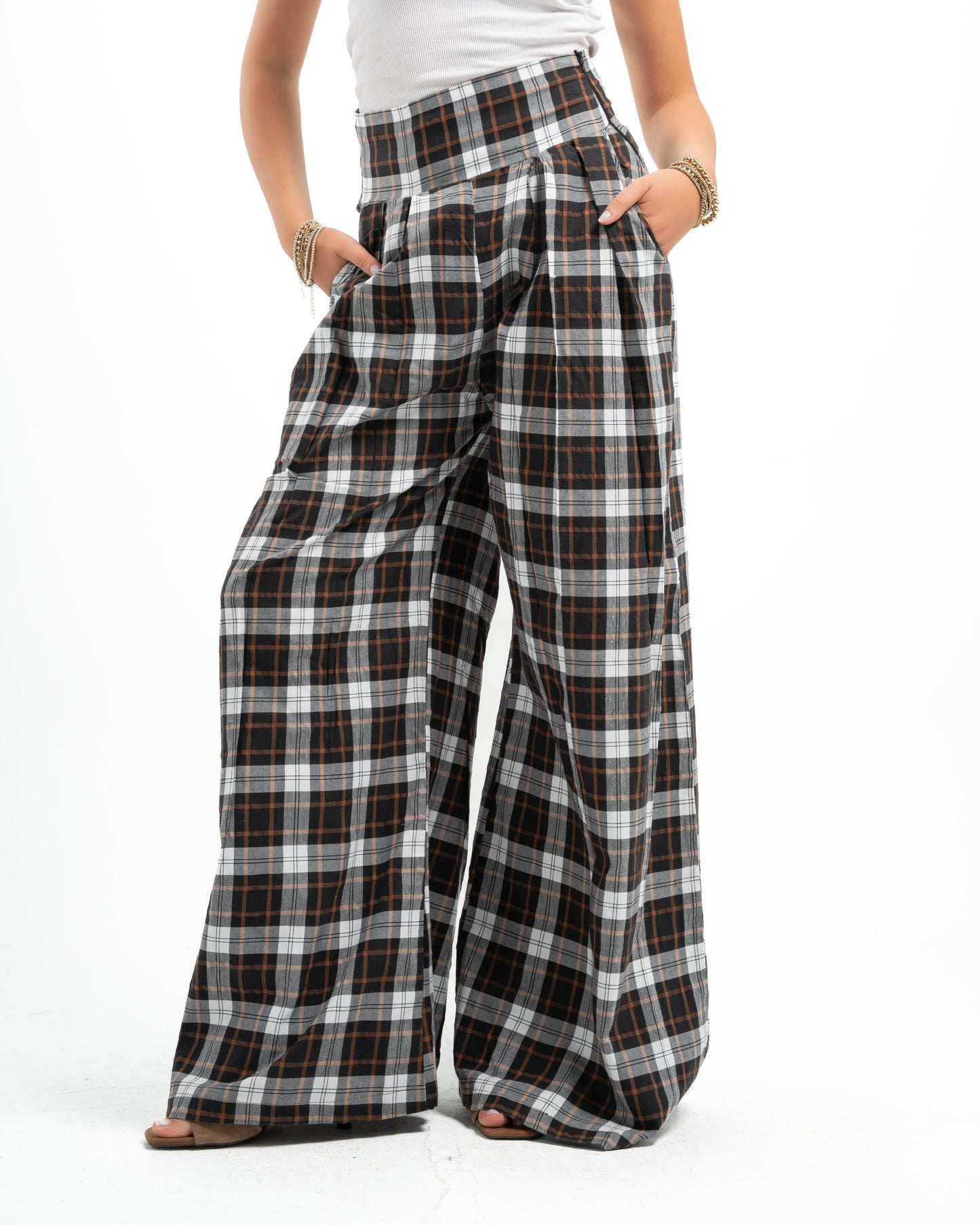 Reddish Brown Plaid Pants