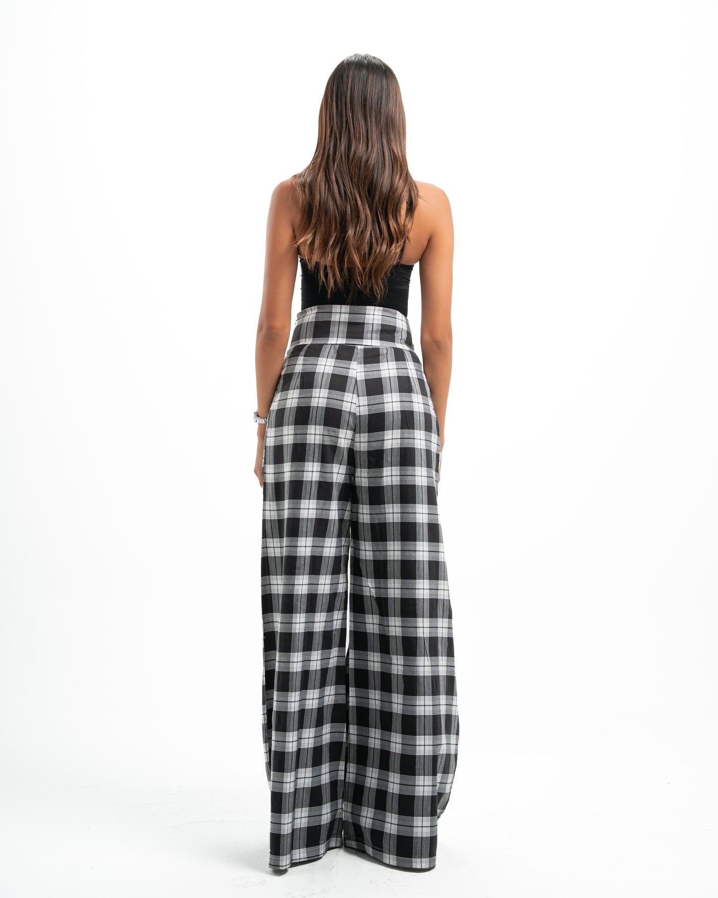 White x Black Plaid Pants