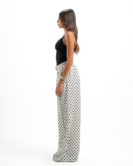 White Polka-Dot Pants