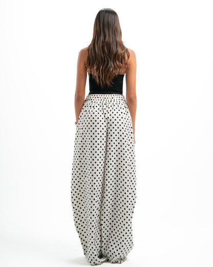 White Polka-Dot Pants