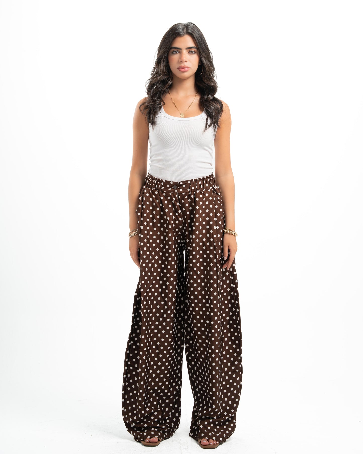 Brown Polka-Dot Pants