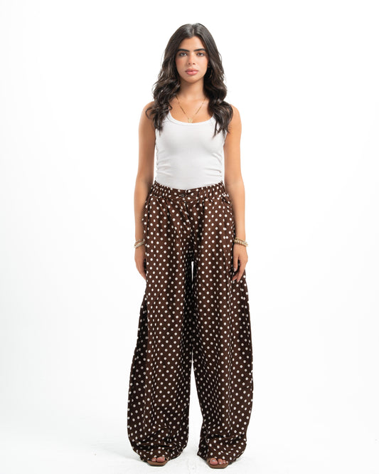 Brown Polka-Dot Pants