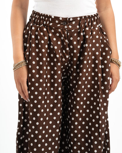 Brown Polka-Dot Pants
