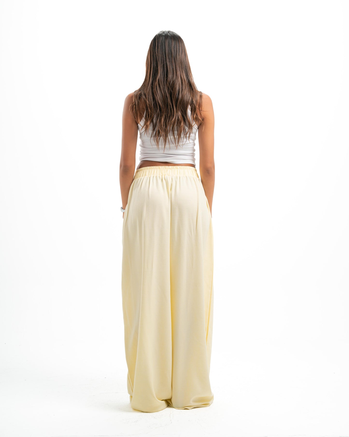 Butter Yellow Pleated Linen Pants