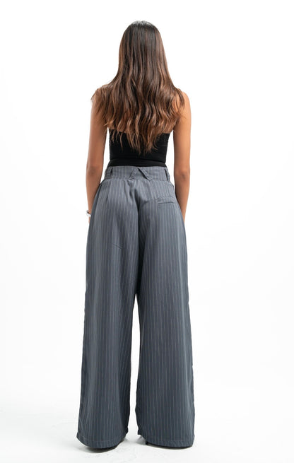Grey Pinstripe Tailored Pants