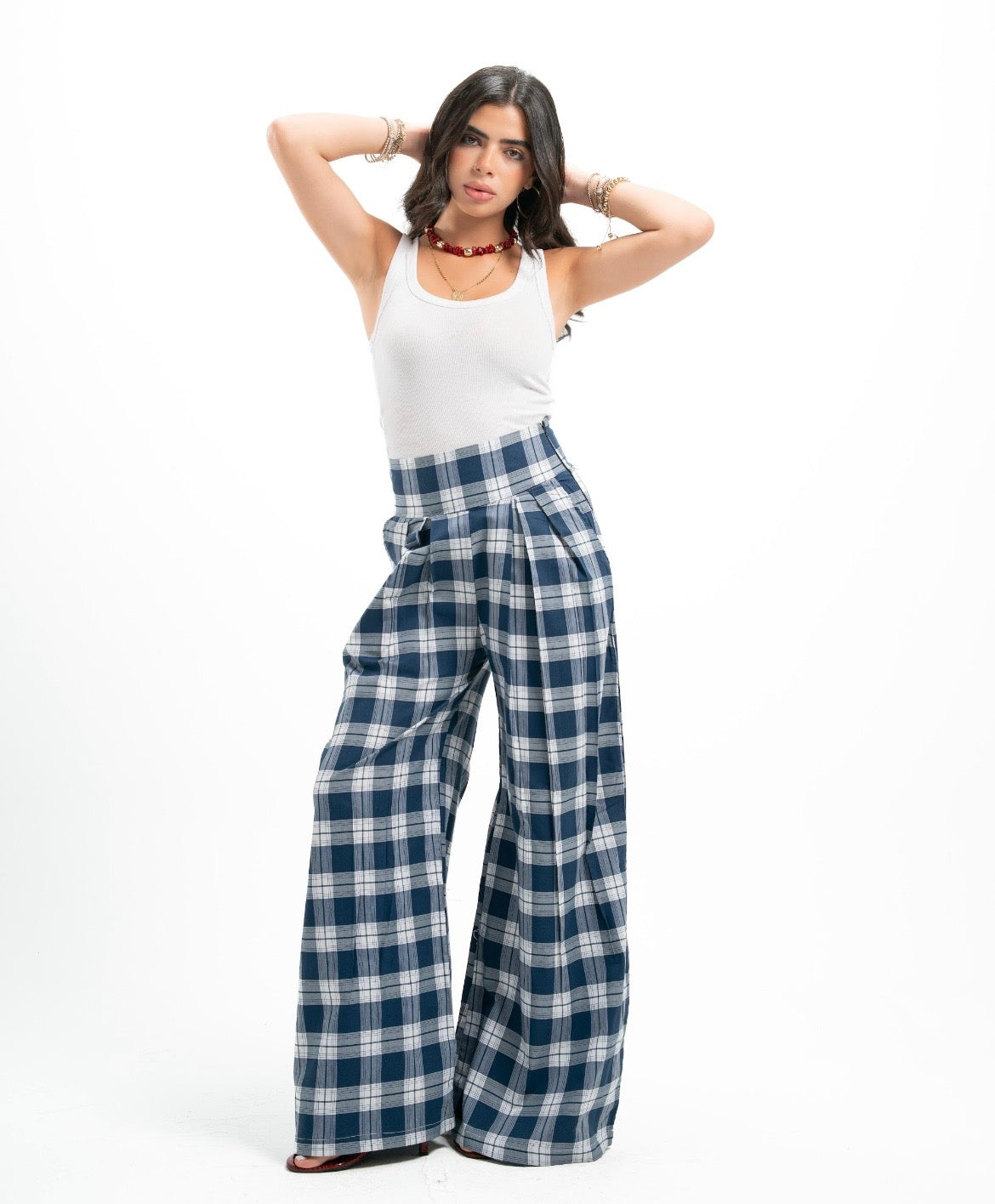 Blue x White Plaid Pants